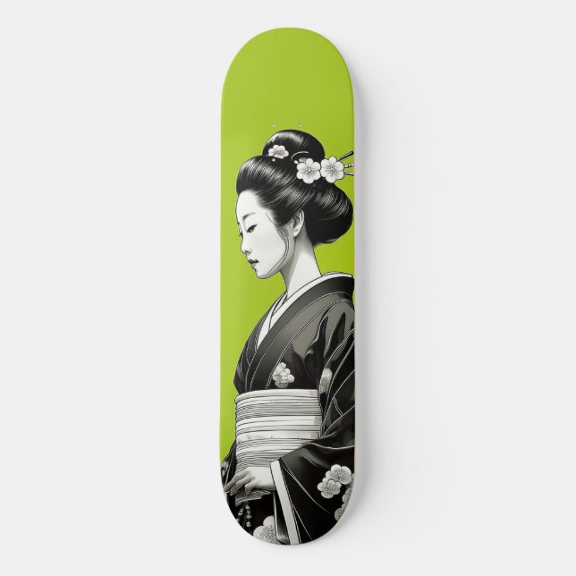 Skateboard Lime Green Geisha (Recto)