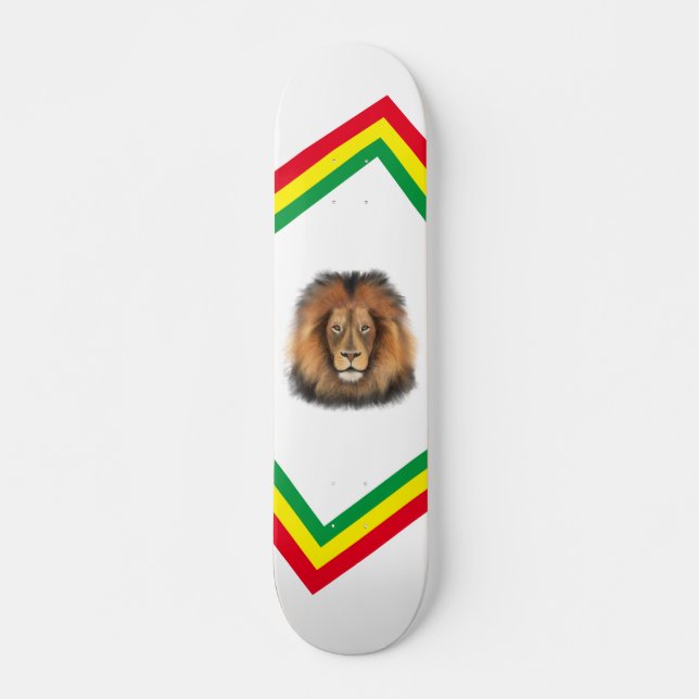 Skateboard lion aquarelle Leo roi safari animal jungle chat (Devant)