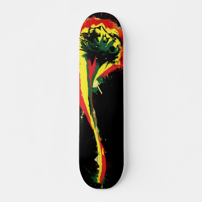 Skateboard Lion de Rasta (Devant)