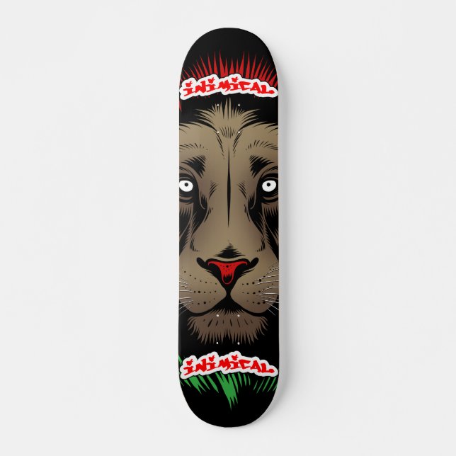 Skateboard Lion de reggae inimique (Devant)