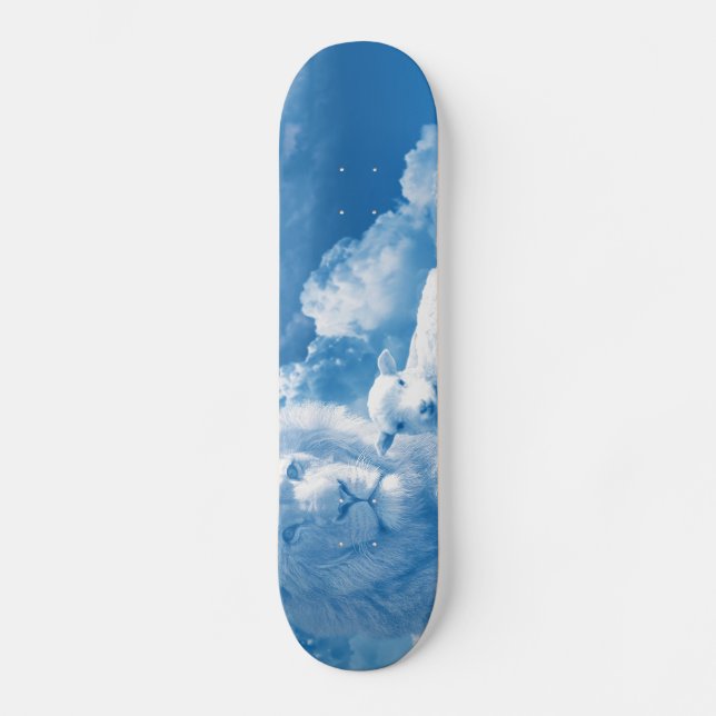 Skateboard Lion et agneau dans les nuages (Recto)
