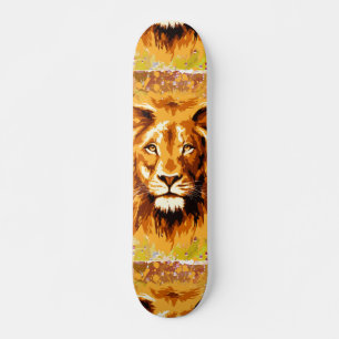 Skateboard Lion Safari Patinage en Lion coloré