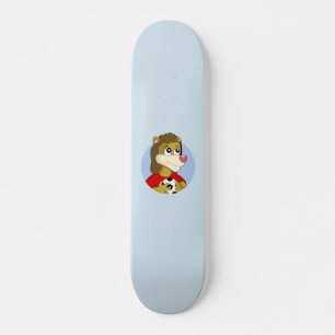 Skateboard Lion tenant un ballon de football dessin animé ska