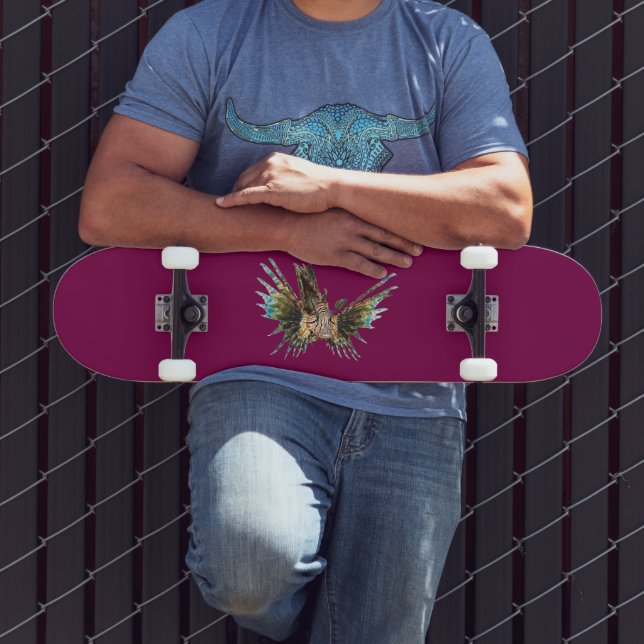 Skateboard Lionfish - Conception Abstraite - Découpé d'une ph (Extérieur 3)