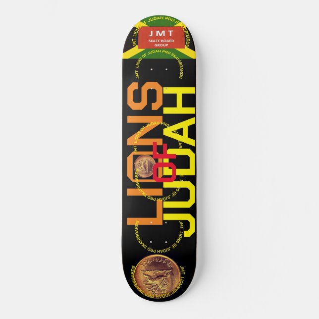 Skateboard LIONS DE JUDA. Planche à roulettes 8 1/4" (Recto)