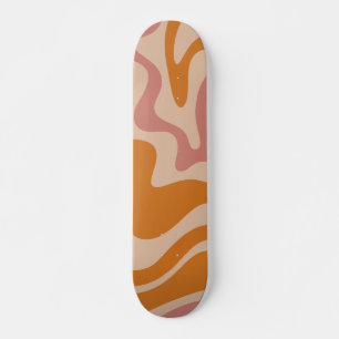 Skateboard Liquide Swirl Retro Vibe orange et rose croustilla