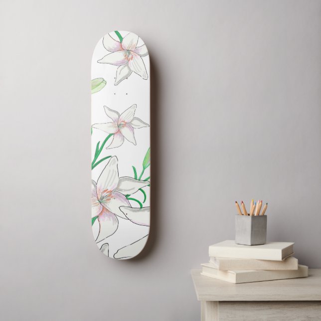 Skateboard Lis blancs (Art mural)
