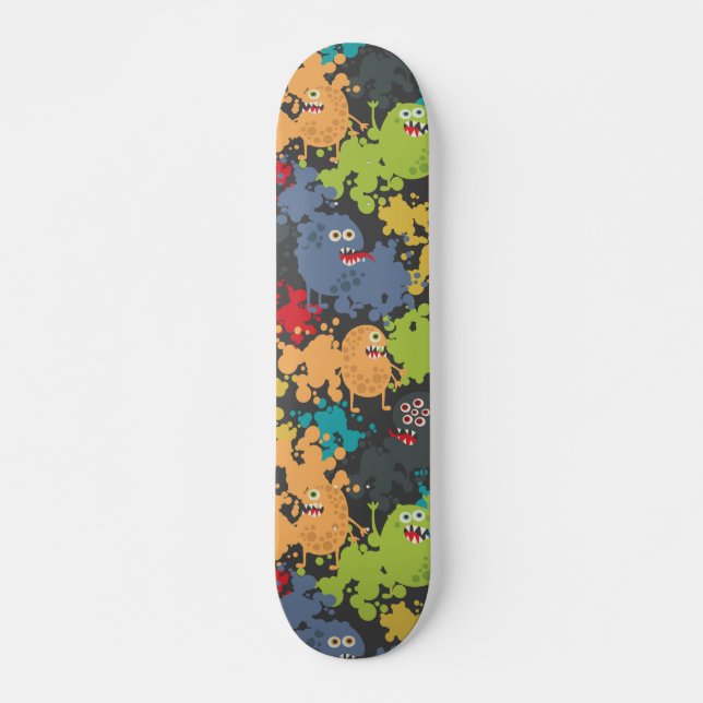 Skateboard Little cute funny monsters (Devant)