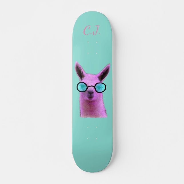 Skateboard Llama cool rose ! Feuilles de redirection Planche  (Devant)