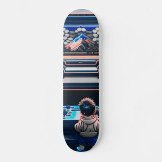 Skateboard 【lofi-art】和風 ビンテージ レトロ ネオ浮世絵盆栽アート:サイバーパンク スケートボード