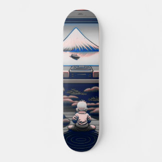 Skateboard 【lofi-art】和風 ビンテージ レトロ ネオ浮世絵盆栽アート:サイバーパンク スケートボード