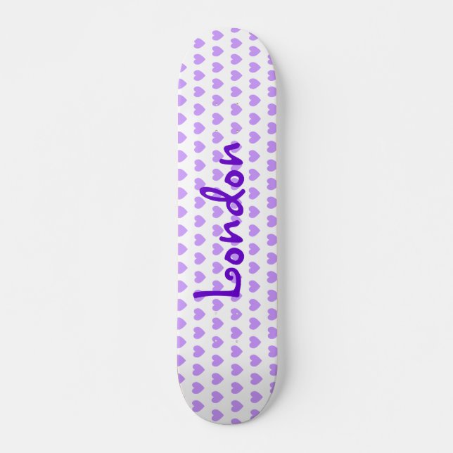 Skateboard Londres en violet (Devant)