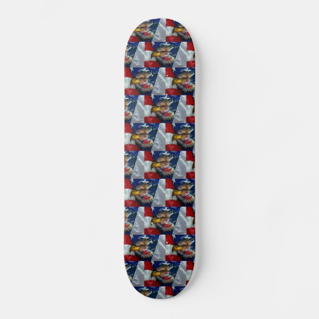 Skateboard Loup d'aigle patriotique américain (Recto)