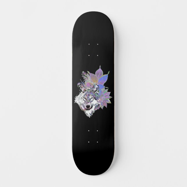Skateboard Loup floral I (Recto)