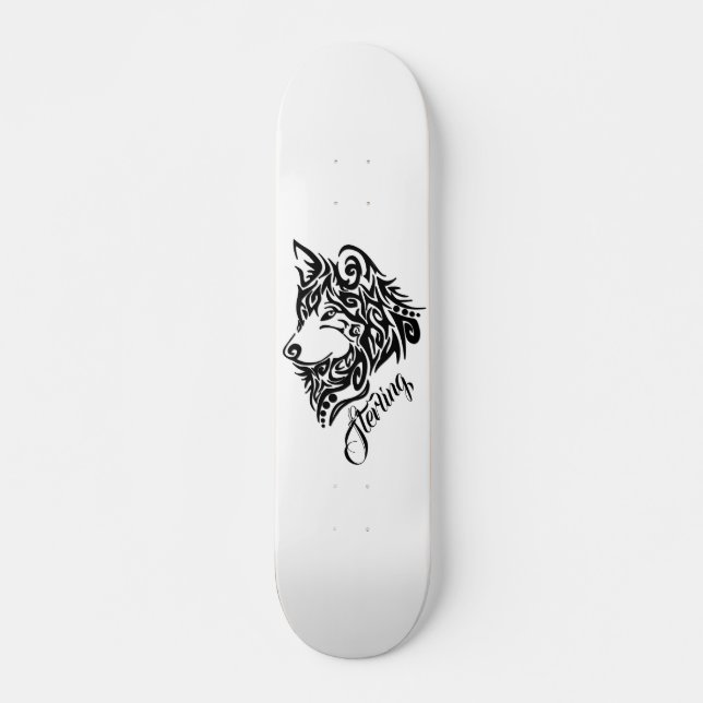 Skateboard Loup tribal (Devant)