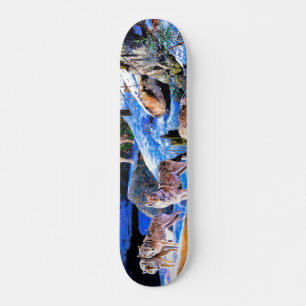Skateboard Loups en peinture à la neige