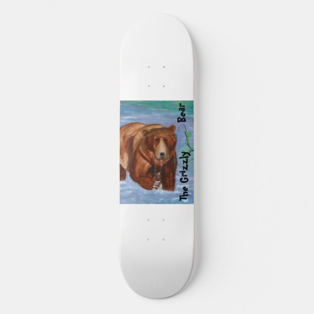 Skateboard L'ours gris, panneau de patin d'ours (Recto)