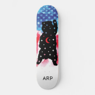 Skateboard *~* L'ours militaire Drapeau rouge blanc