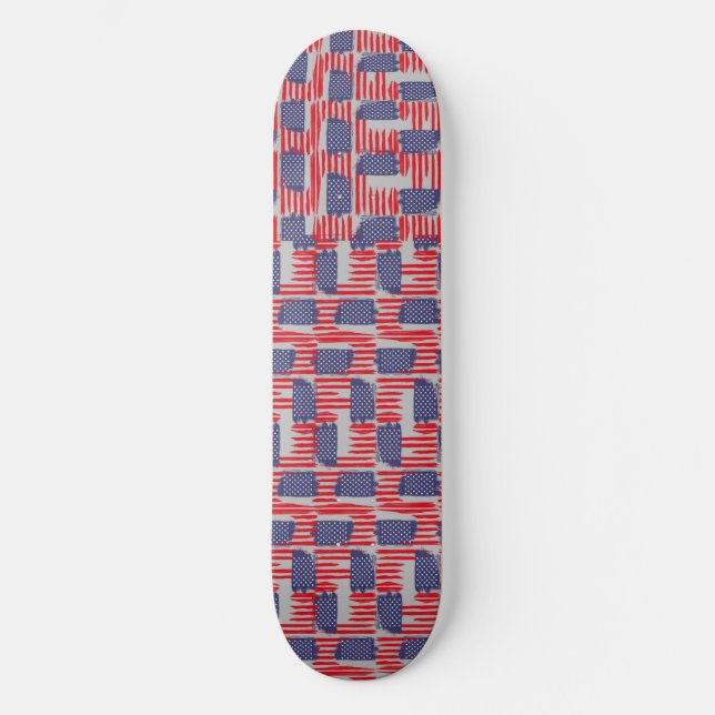 SKATEBOARD LOVE FLAG USA/EEUU TEXT BRUSH STROKE BY MASANSER P (Recto)