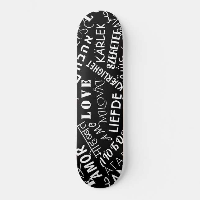 Skateboard LOVE - Multi Language - Personnalisable Internatio (Recto)
