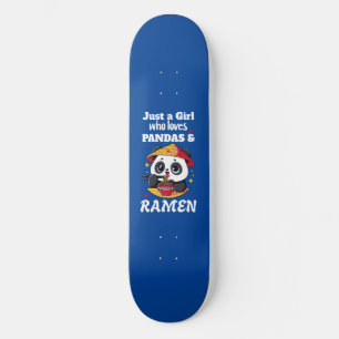 Skateboard Love Pandas and Ramen (texte blanc)