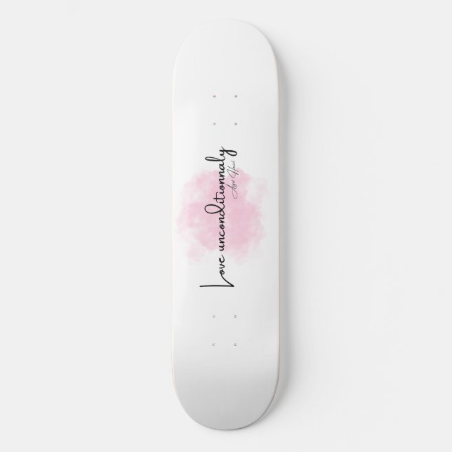 Skateboard Love Unconditionally – Elegant Script with Pink Cl (Recto)