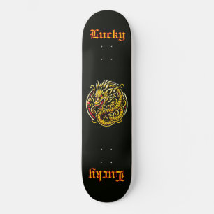 Skateboard Lucky Golden Dragon
