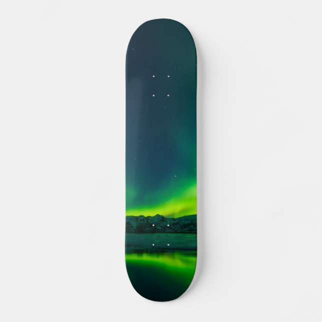Skateboard Lumière du nord de l'Islande verte (Recto)