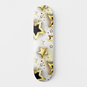 Skateboard Lumière transparente avec étoiles or