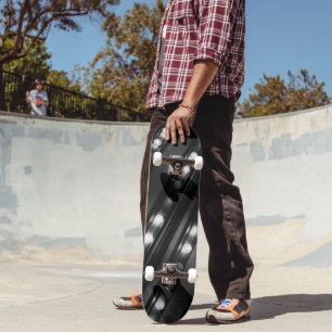 Skateboard Luminaires noir et blanc
