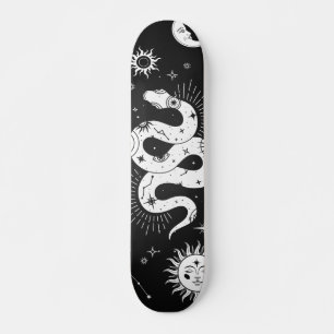 Skateboard Lune et étoiles de serpent mystique
