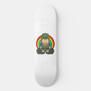 Skateboard Lutrin chanceux avec pot d'or arc-en-ciel