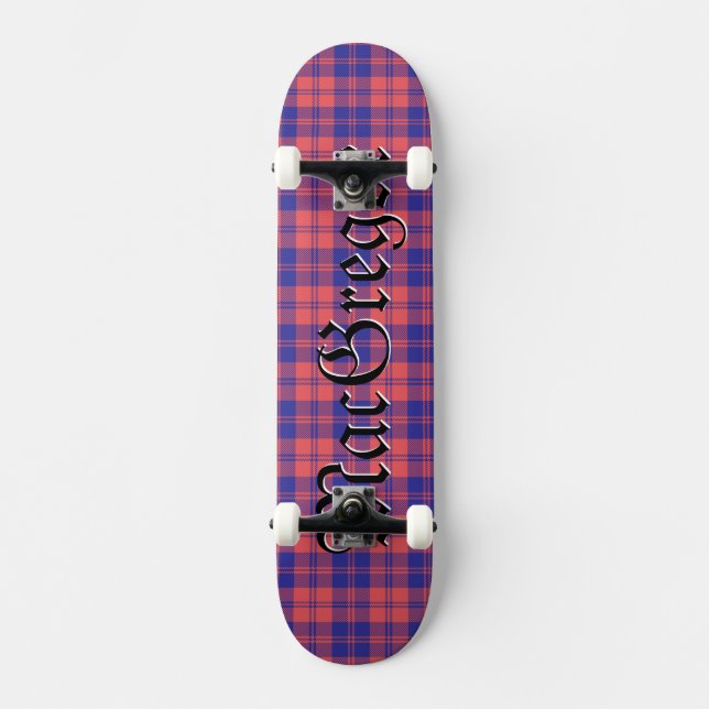 Skateboard MacGregor Clan Tartan Scottish Plaid Motif (Recto)