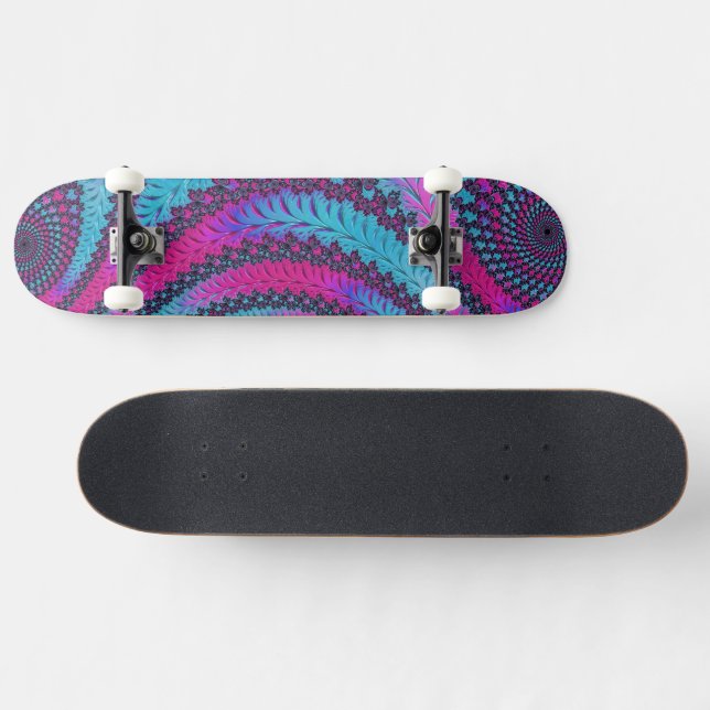 Skateboard Magenta et cyan spirale (Horz)
