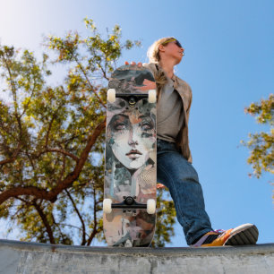 Skateboard Magnifique Collage Femme