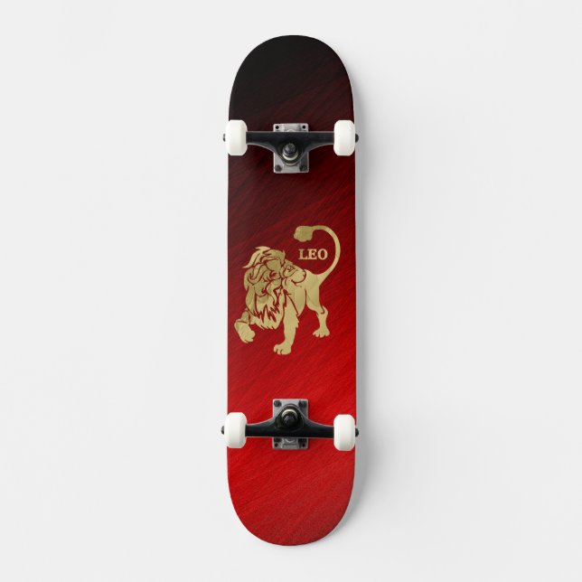 Skateboard Magnifique Red Leo Zodiac (Recto)
