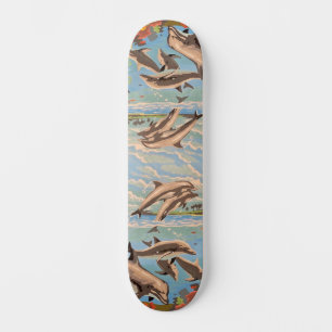 Skateboard Main Painted by Number   Dolphins  