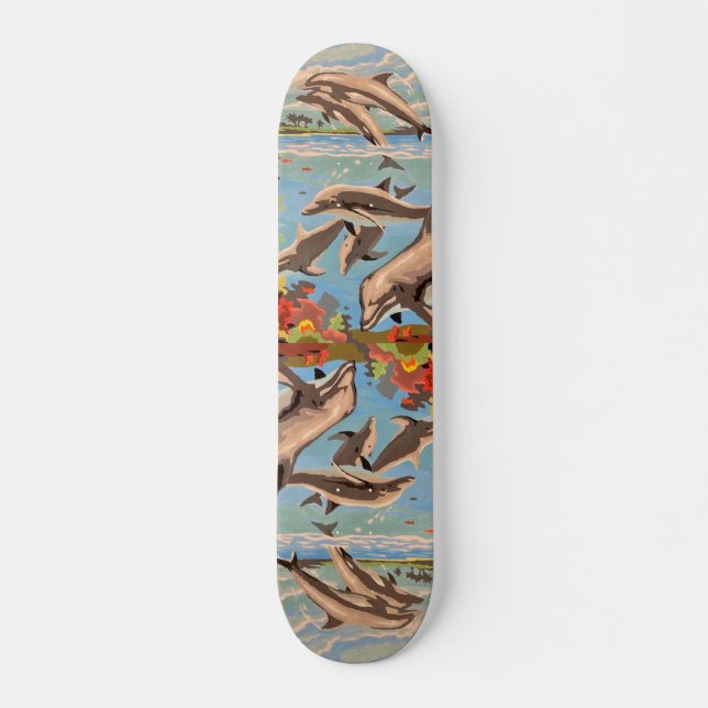 Skateboard Main Painted by Number | Dolphins | (Devant)