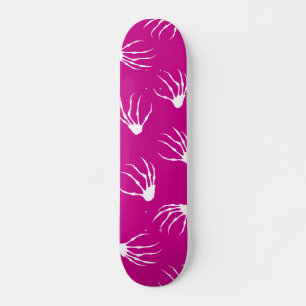 Skateboard Mains de squelette - Rose chaud