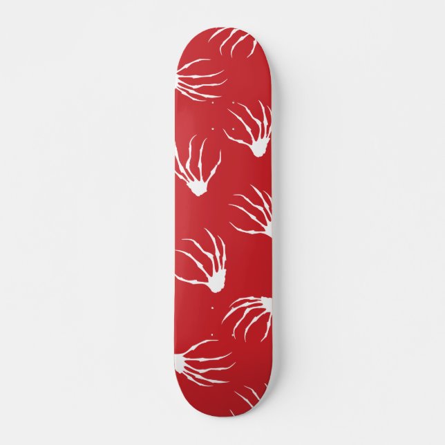 Skateboard Mains de squelette - Rouge (Devant)