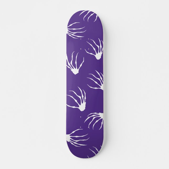 Skateboard Mains de squelette - violet (Devant)