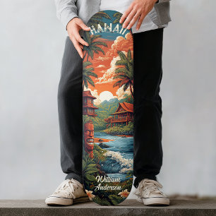 Skateboard Maison de plage d'Hawaii