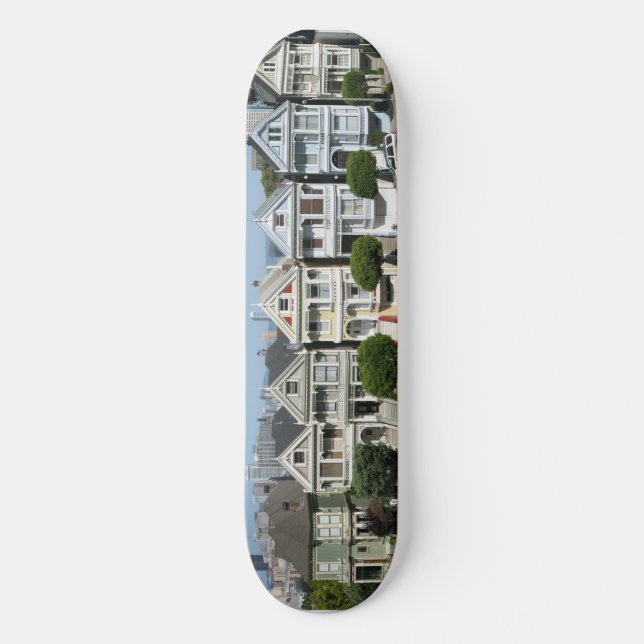 Skateboard Maisons pour dames peintes Steiner Street San Fran (Recto)