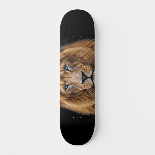 Skateboard Majestic Lion Face with Blue Eyes | Wildlife Anima (Recto)