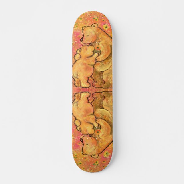 Skateboard Maman et bébé ours - Gros plan - Ajouter le texte  (Devant)