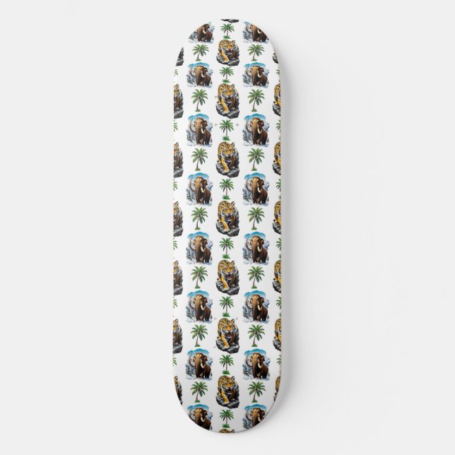 Skateboard Mammoth Sabertooth Tiger âge de glace Conception M (Recto)