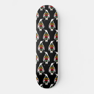 Skateboard Manchot de style rétro Couleurs vintage Amoureux d