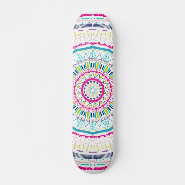 Skateboard mandala coloré (Devant)
