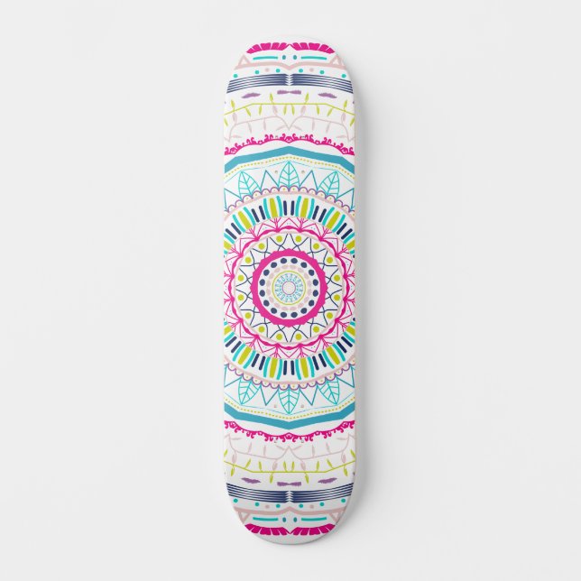 Skateboard mandala coloré (Recto)