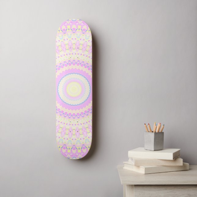 Skateboard Mandala Coloré (Art mural)